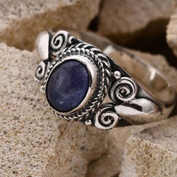 Bali Tanzanite Solitaire in Sterling Silver Ring Size 9! New! - Picture 4 of 7